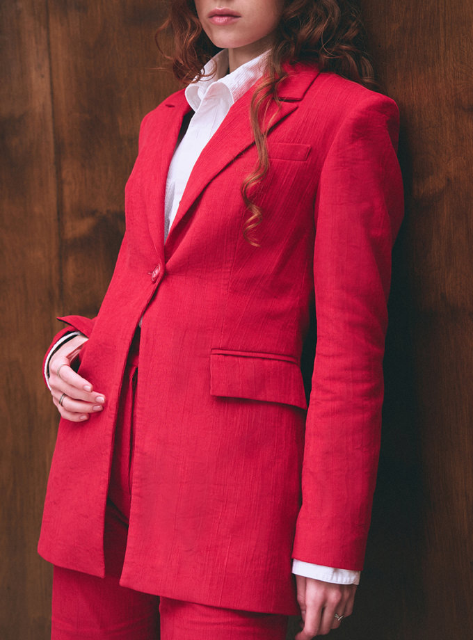 Scarlett червоний вельветовий піджак BÚDZIKO (SCRLT-BLZ-RED-SS25)