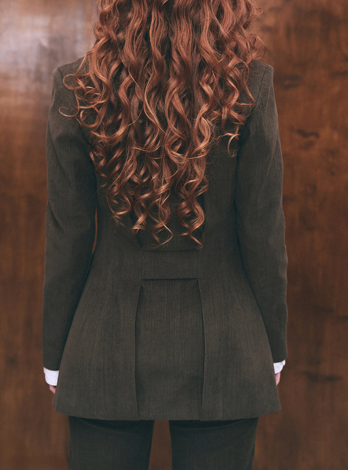 Scarlett хакі вельветовий піджак BÚDZIKO (BDZ_SCRLT-BLZ-KHK-SS25)