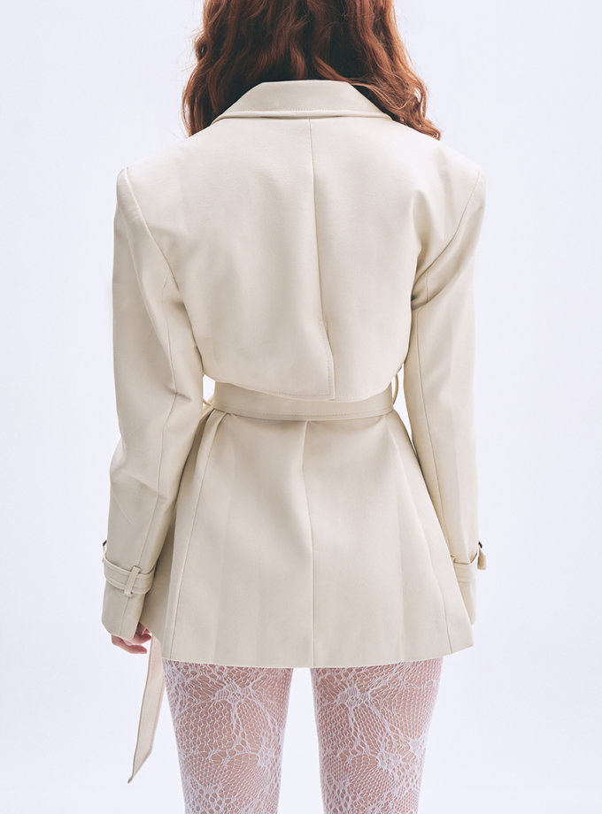 Кроп тренч London молочний BÚDZIKO (LND-CT-WT-SS25)