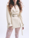 Кроп тренч London молочний BÚDZIKO (LND-CT-WT-SS25) - фото 3