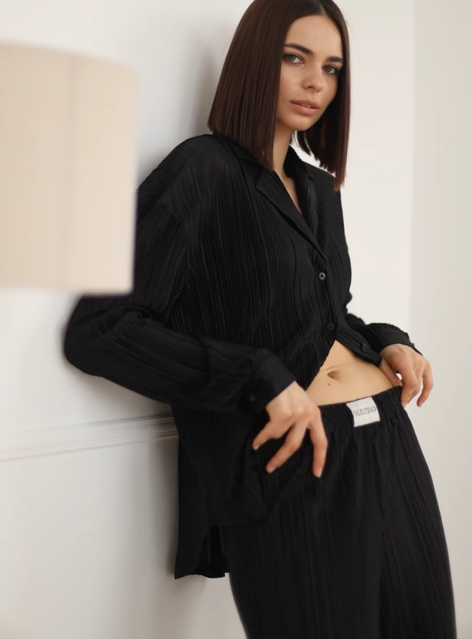 Сорочка Amelia чорна BÚDZIKO (BDZ_AML-BLCK-SHRT-SS22)