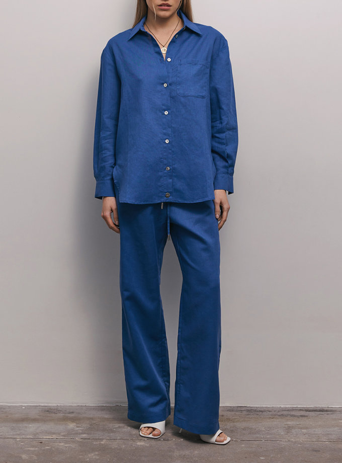 Брюки з льону сині CHALETY (CHLT_Lazio_Pants_ Blue)