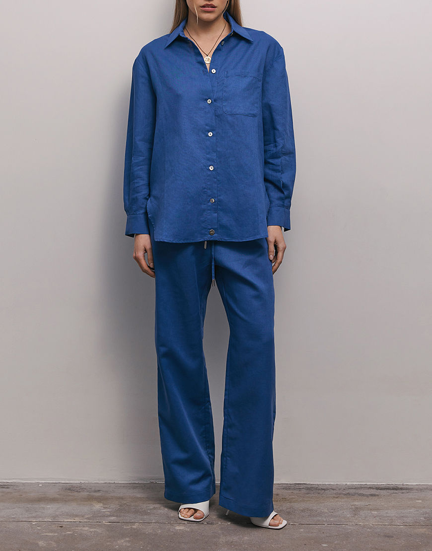 img7637eb (1) Брюки з льону сині CHALETY (CHLT_Lazio_Pants_ Blue) - фото 2