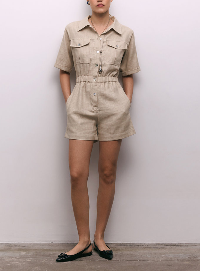 Комбінезон з шортами з кропіви CHALETY (CHLT_ Milan_Overalls_ Beige)
