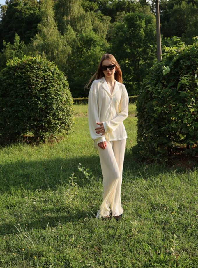 Штани Amelia молочні BÚDZIKO (BDZ_AML-WHT-PNTS-SS22)