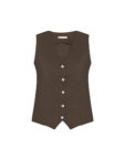 Жилет з льону коричневий CHALETY (CHLT_ Palermo_Vest_ Chocolate) - фото 4