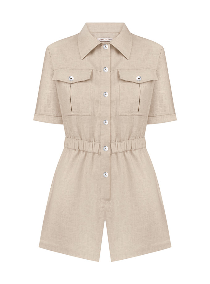 Комбінезон з шортами з кропіви CHALETY (CHLT_ Milan_Overalls_ Beige)