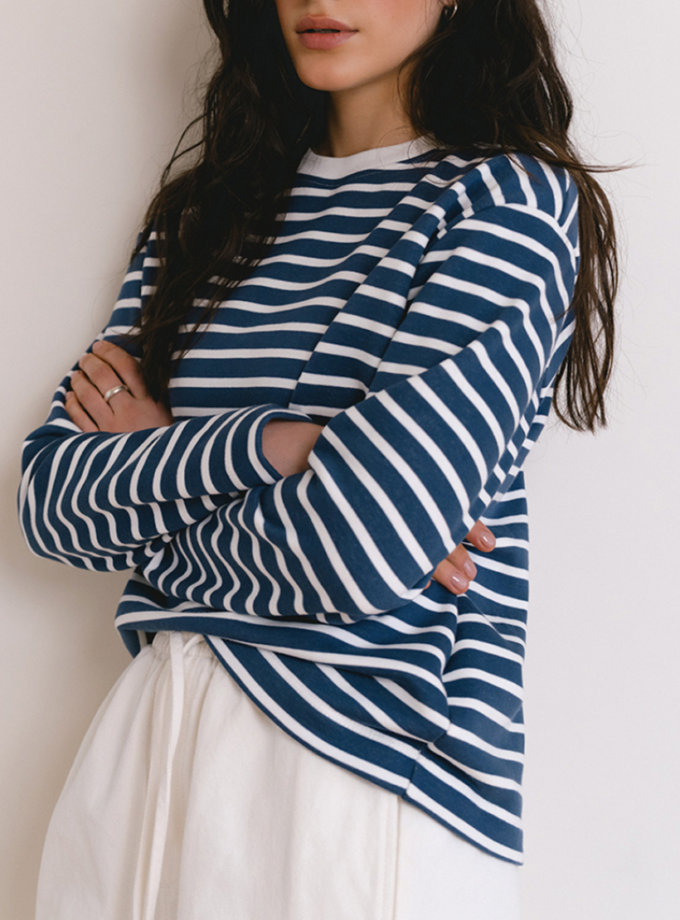 Лонгслів в синю смужку BALCONY GARMENT (BLCN_1449)