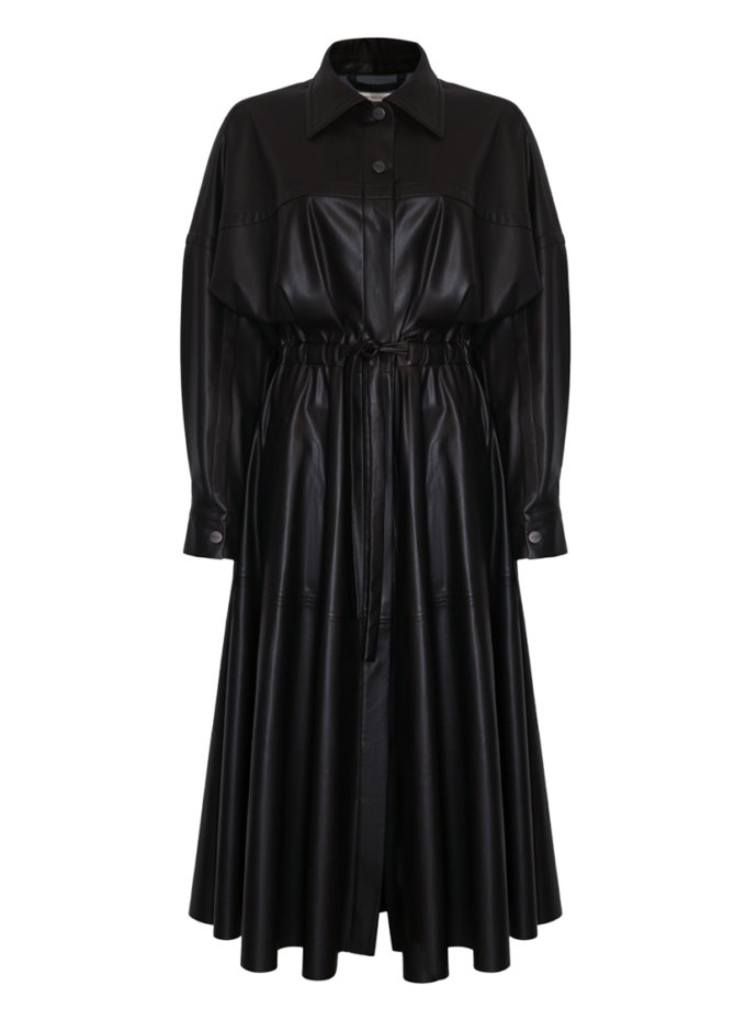 Тренч шкіряний міді чорного кольору 7/11 SEVEN ELEVEN (SE_SE26TrnLtr_B)