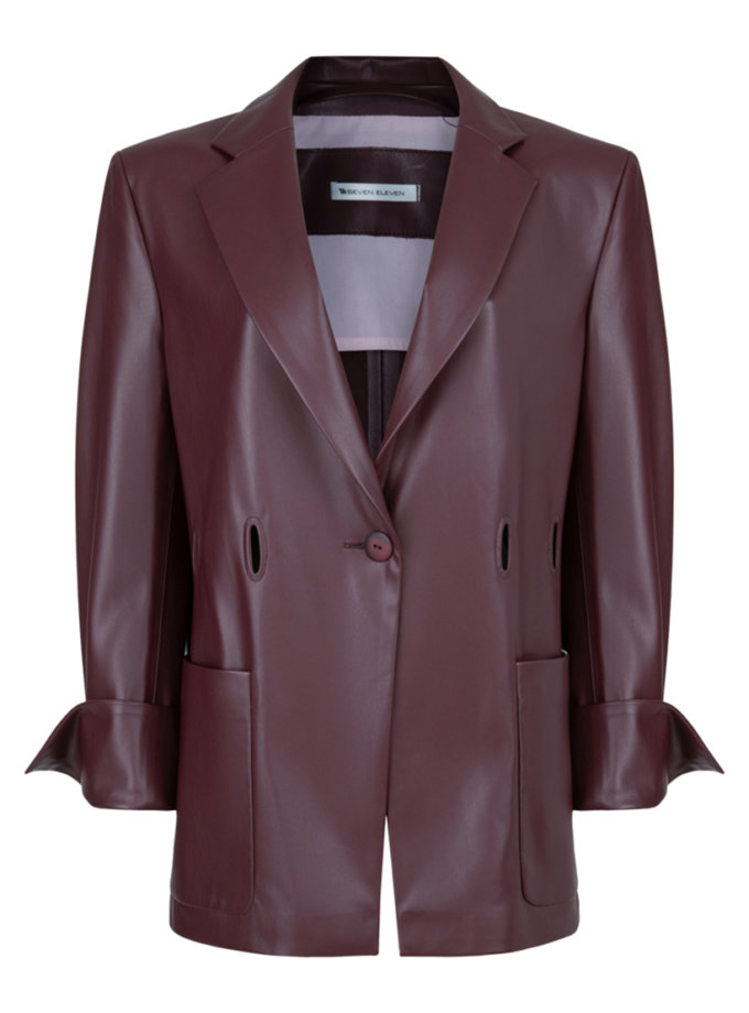 Піджак рівний кольору бургунді 7/11 SEVEN ELEVEN (SE_SE26JcLthr_Brg)