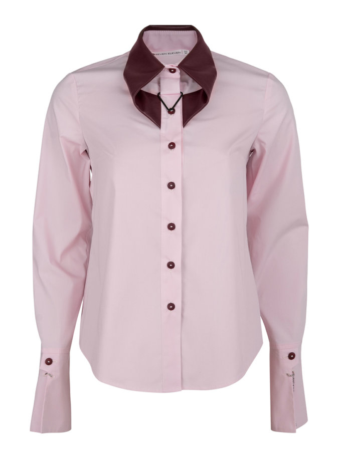 Сорочка з перекрученим коміром рожевого кольору 7/11 SEVEN ELEVEN (SE_SE26Shrt_cll_P)