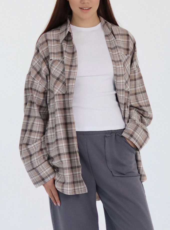 Картата сорочка Trail Accent пісочна MAXAVI (MX_2510_beige)