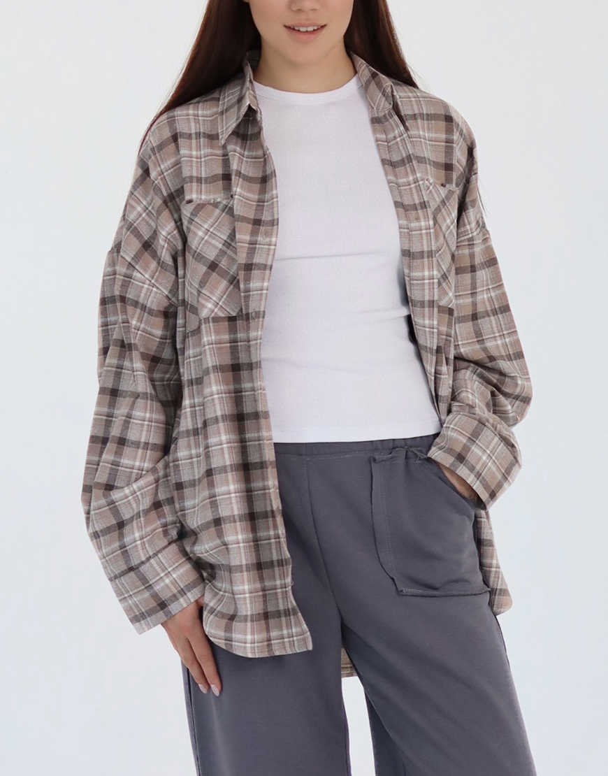 31-03-2025-20-56-44 (1) Картата сорочка Trail Accent пісочна MAXAVI (MX_2510_beige) - фото 2