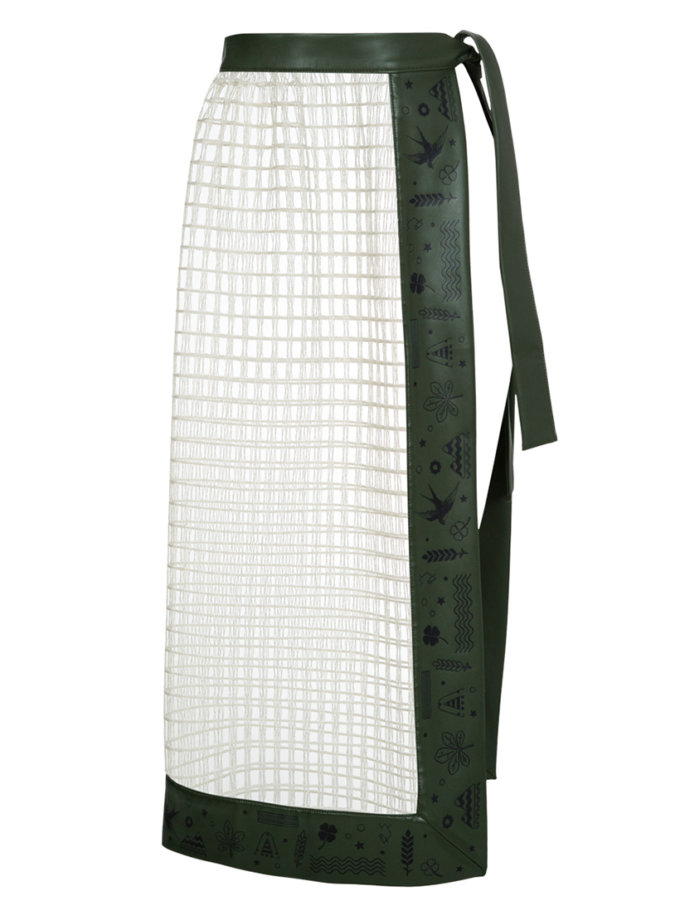 Плахта з етнічним мотивом бежево-оливкового кольору 7/11 SEVEN ELEVEN (SE_SE26Plkht_Bg)