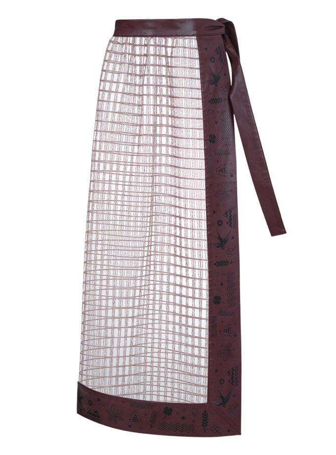 Плахта з етнічним мотивом рожево-бордового кольору 7/11 SEVEN ELEVEN (SE_SE26Plkht_Pnk)