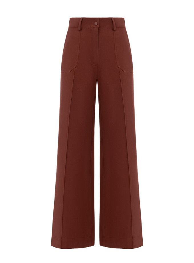 Костюм із ветрівкою та джинсами-кльош із твілу теракотовий GET DRESSED. (GD_SS25_92)