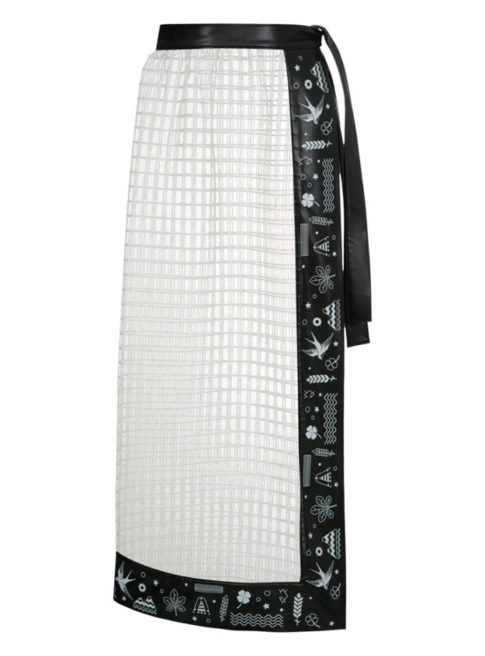 Плахта з етнічним мотивом біло-чорного кольору 7/11 SEVEN ELEVEN (SE_SE26Plkht_W/B)