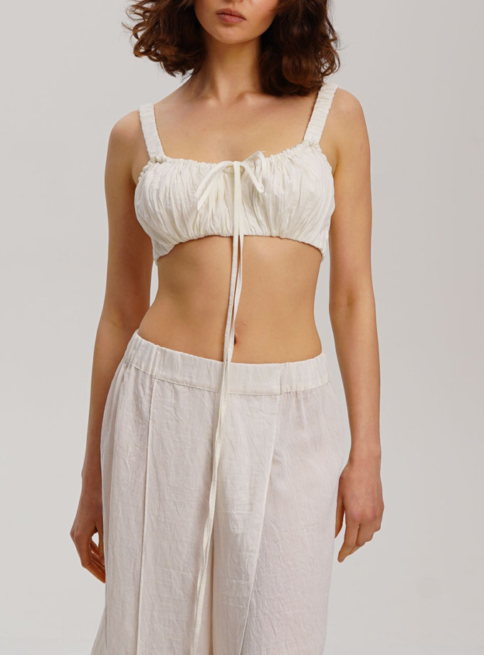 Білий фактурний укорочений топ XM BY MALINOVSKAYA (XM_30_RN9_2)