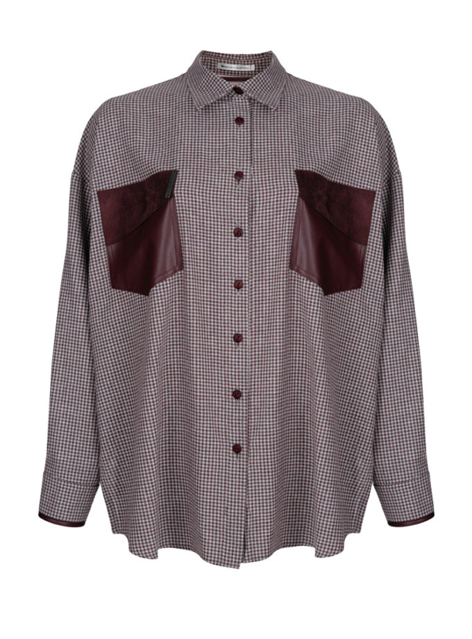 Сорочка в клітинку оверсайз бургунді 7/11 SEVEN ELEVEN (SE_SE26ShrtPl_G_Brd)
