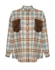 Сорочка в клітинку оверсайз бежева 7/11 SEVEN ELEVEN (SE_SE26ShrtPl_Bg_Br) - фото 5