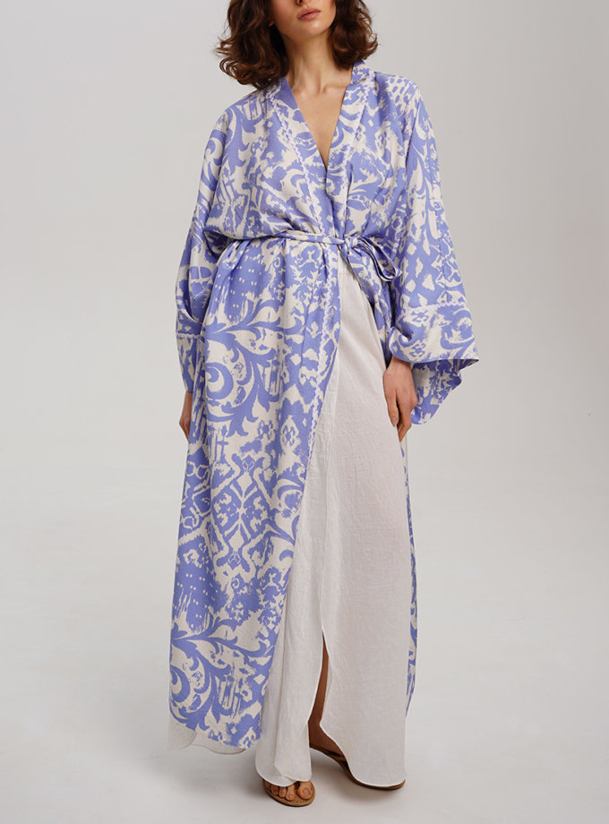 Біле кімоно з фактурної бавовни XM BY MALINOVSKAYA (XM_30_RN9_1) - фото 10