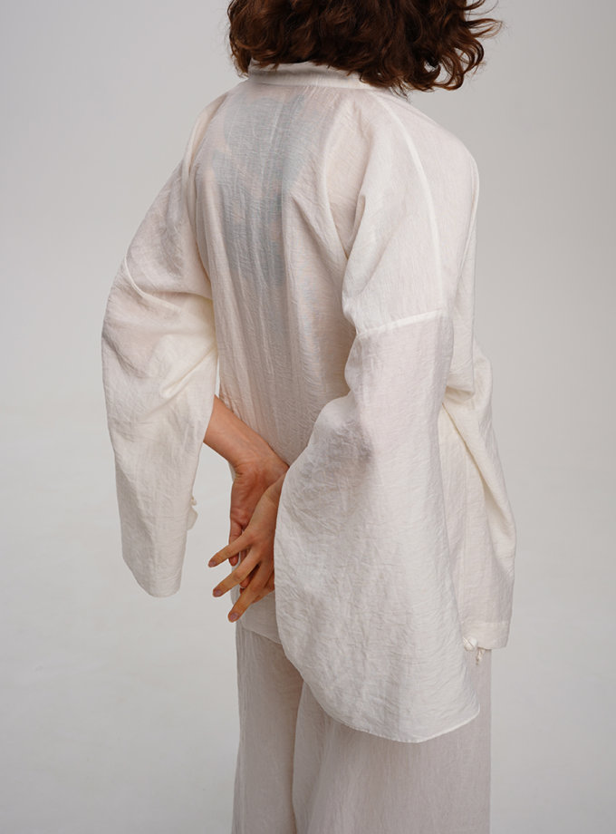 Льняна блуза-кімоно з мушлями XM BY MALINOVSKAYA (XM_30_RN9_29)