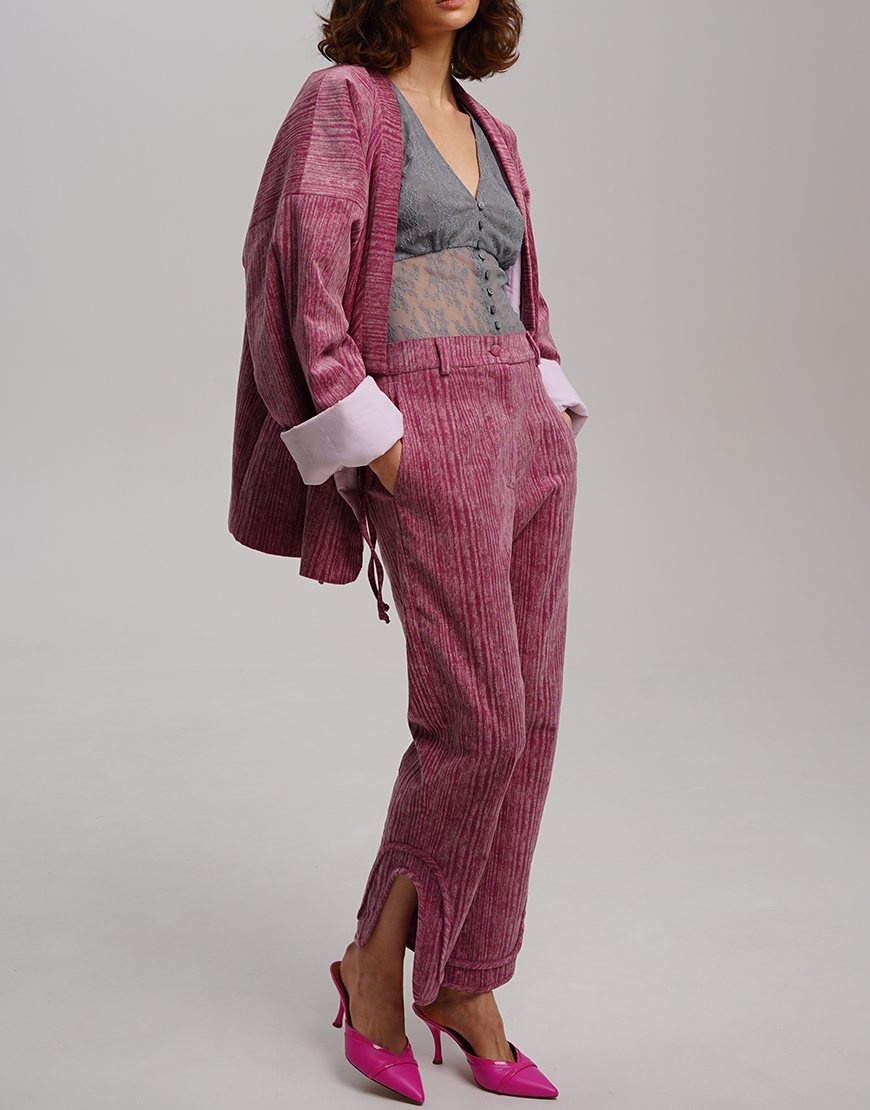 DSC06256 Рожеві брюки з натурального вельвета XM BY MALINOVSKAYA (XM_30_RN9_6) - фото 4