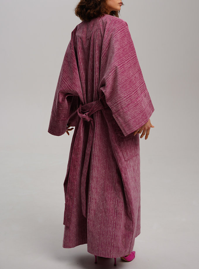 Рожевий тренч-кімоно з натурального вельвета XM BY MALINOVSKAYA (XM_30_RN9_5)