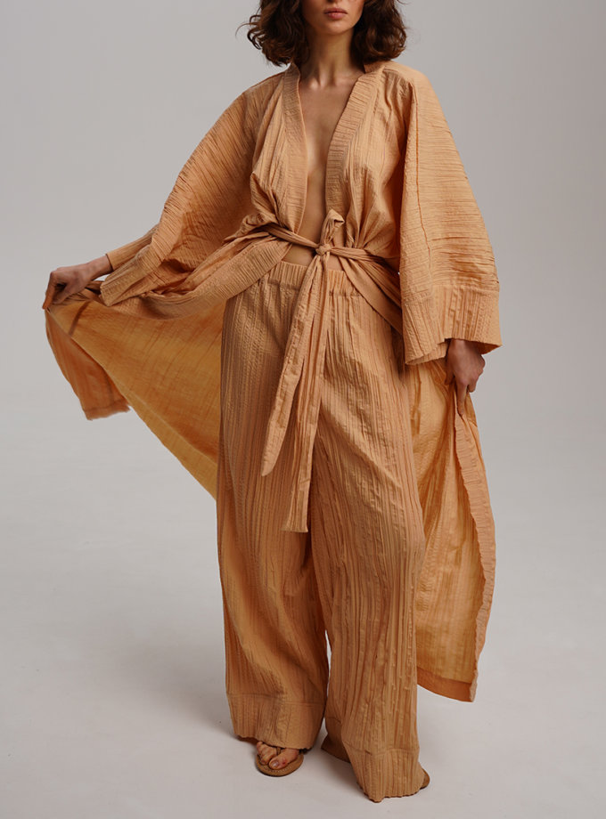 Жате фактурне персикове кімоно XM BY MALINOVSKAYA (XM_30_RN9_31)