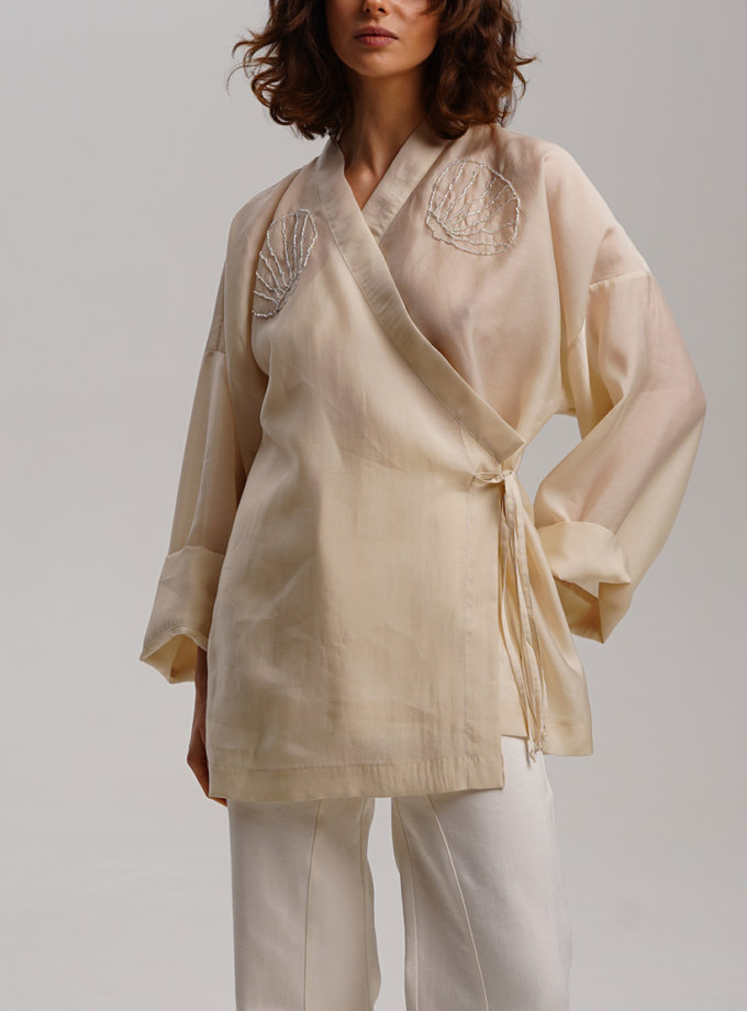 Приталений структурний молочний жакет з бавовни XM BY MALINOVSKAYA (XM_30_RN9_9) - фото 10