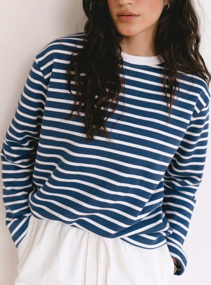 Лонгслів в синю смужку BALCONY GARMENT (BLCN_1449)