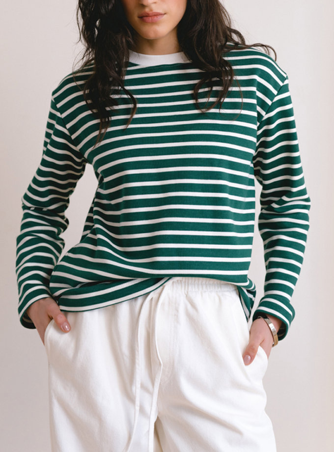 Лонгслів в зелену смужку BALCONY GARMENT (BLCN_1435)