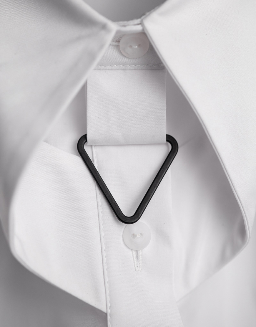 Fabric_PKHP_102 Сорочка з перекрученим коміром білого кольору 7/11 SEVEN ELEVEN (SE_SE26Shrt_cll_W) - фото 5