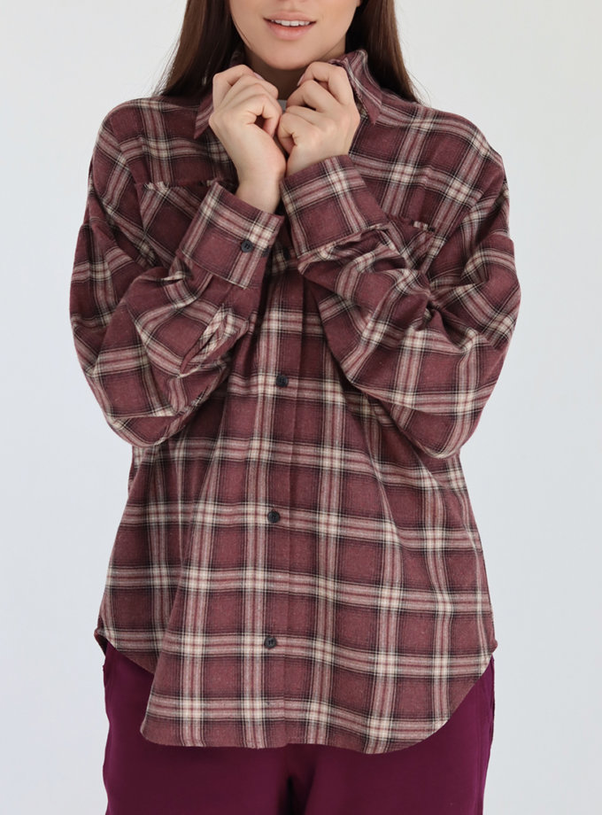 Картата сорочка Trail Accent бордо MAXAVI (MX_2510_burgundy)