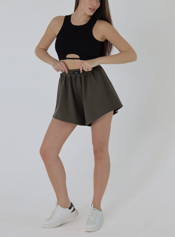 Шорти-кльош кольору хакі MAXAVI (MX_2403)