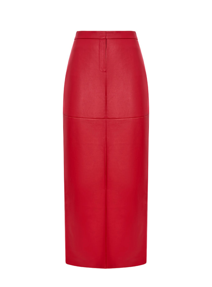Червона шкіряна спідниця THE PLUM LAB (TPL_LS-AW24-0009)