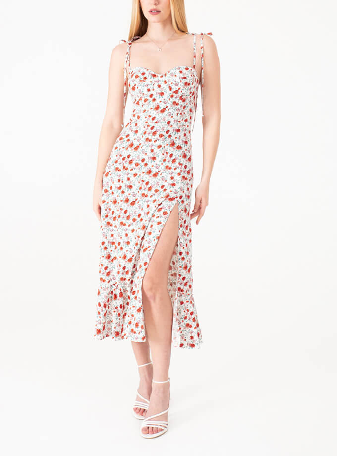 Сукня з чашками біла принт троянди MAGNETIC (MGN_ 1733WR)