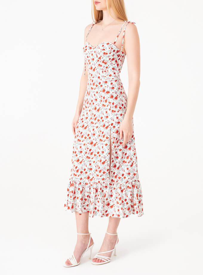 Сукня з чашками біла принт троянди MAGNETIC (MGN_ 1733WR)