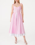 Лляна сукня з пишною спідницею рожева MAGNETIC (MGN_1736PK)