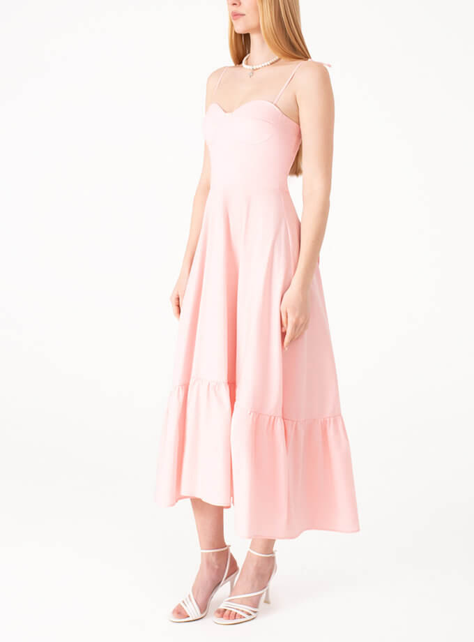 Поплінова сукня з чашками рожева MAGNETIC (MGN_1740PK)