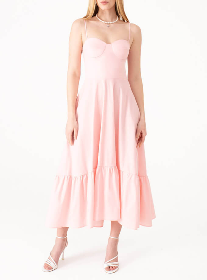 Поплінова сукня з чашками рожева MAGNETIC (MGN_1740PK) - фото 6