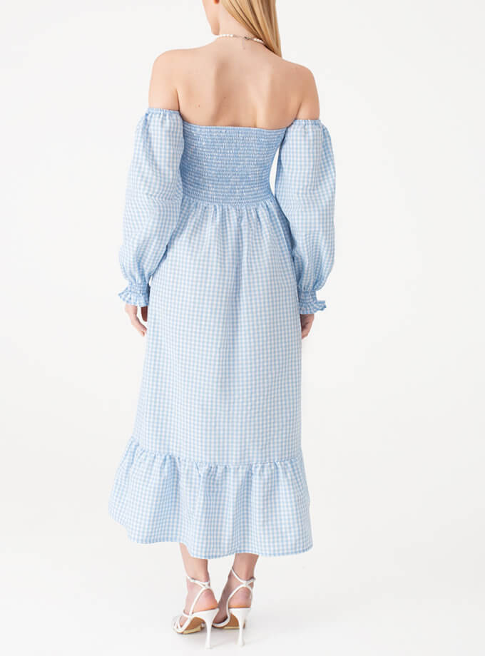 Сукня з об’ємними рукавами блакитна MAGNETIC (MGN_1734BL)