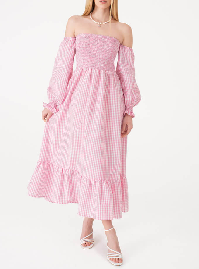 Сукня з об’ємними рукавами рожева MAGNETIC (MGN_1734PK)