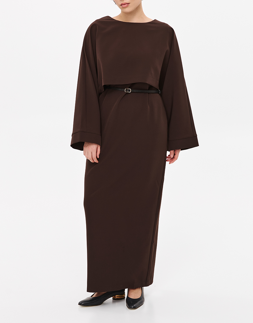 NAZARELLI14737 Вкорочена блуза коричнева NAZARELL! (NZRLL_VD123) - фото 3