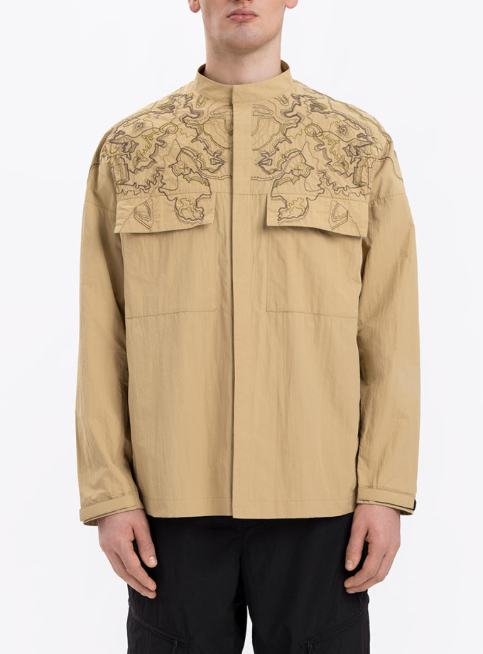 Чоловіча сорочка з вишивкою бежева ETNODIM (KAPSULA_ETND-RD-SAND-MALE)