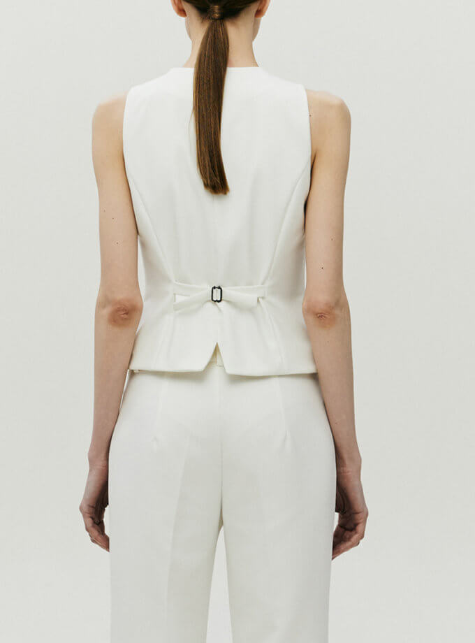 Жилет з V вирізом молочний SHAKO (SHKO_20009013)