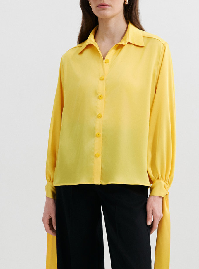 Сорочка прямого крою зі стрічками жовта L.A.B BY TERNOVSKAYA (LAB_SS2510)