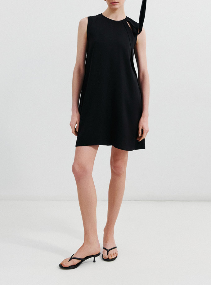 Міні-сукня з тенселу з кишенями та декоративною стрічкою L.A.B BY TERNOVSKAYA (LAB_SS2515)