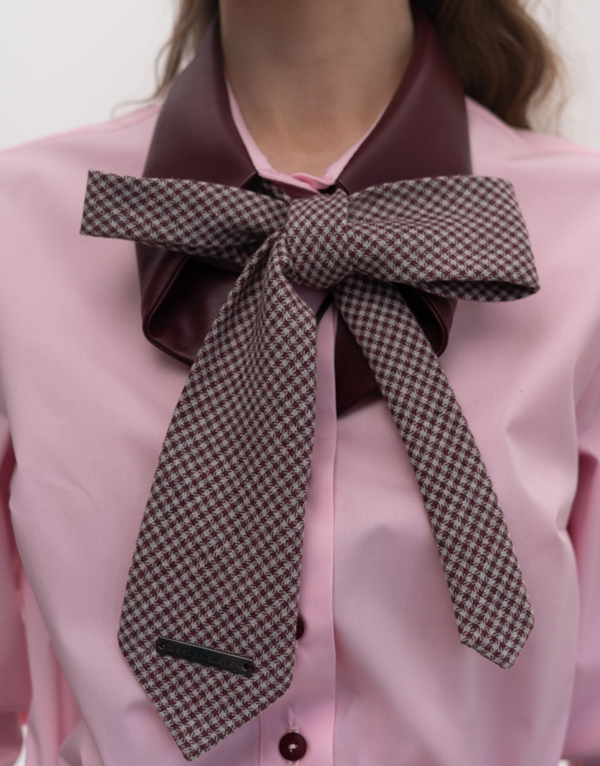 Seven_Eleven_PKHP_012 Сорочка з перекрученим коміром рожевого кольору 7/11 SEVEN ELEVEN (SE_SE26Shrt_cll_P) - фото 3