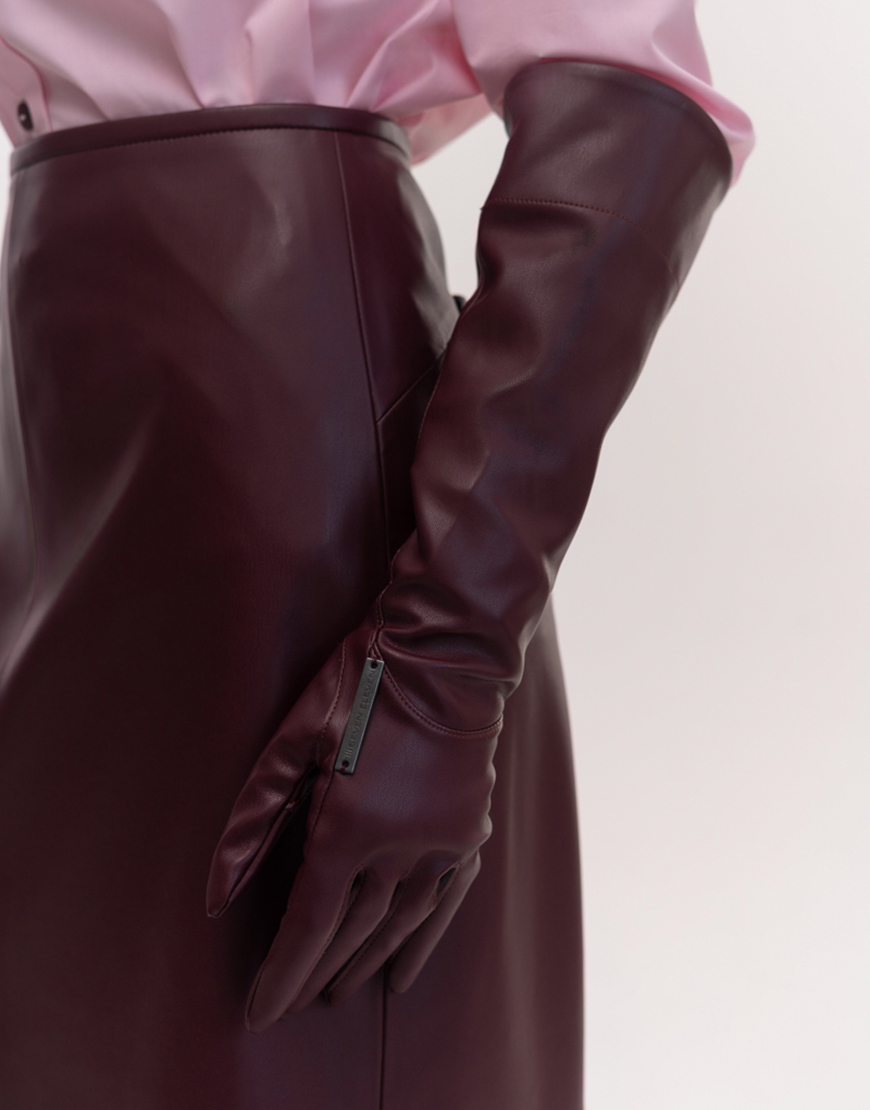 Seven_Eleven_PKHP_016 Рукавички довгі Nympha кольору бургунді 7/11 SEVEN ELEVEN (SE_SE26GlNympha_Brd) - фото 3